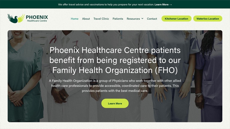web design for medical health centre